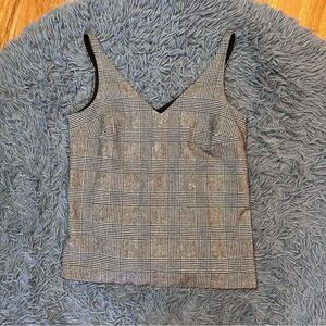Banana Republic Plaid Women's Top Wool Gray Size S NWOT
